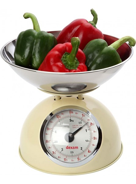 Dexam 17848104 Cream Retro Kitchen Scales with a large bowl stainless steel - VZLP4FEN