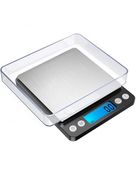 Digital kitchen Scales 3000g 0.1g High-precision Food Scales with Backlit LCD Display Stainless Steel Multifunctional Scale With 2 Weighing Pans Batteries Included 3kg - GXFUGJ30