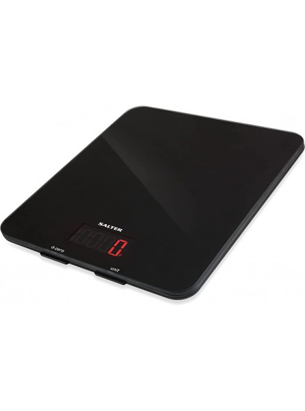 Salter 1160 BKDR High Capacity Digital Kitchen & Electronic Food Scale Ultra Slim Gloss Black Accurate Weighing For Home Cooking Baking Weigh Metric & Imperial Easy Clean 15 Year Guarantee - JXMSO9B7