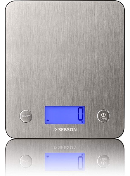 SEBSON Kitchen Scale Digital up to 5kg Precision Scale 1g Accurate Gram ml Ounces add weigh Function Tare Slim 218x188x18mm - MJPJ4A5N